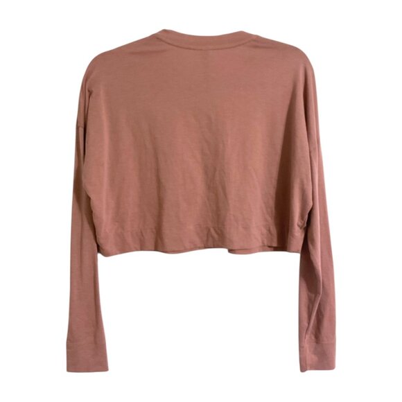 VUORI Avalon Henley Crop Top in Light Terracotta size Small - Picture 4 of 10